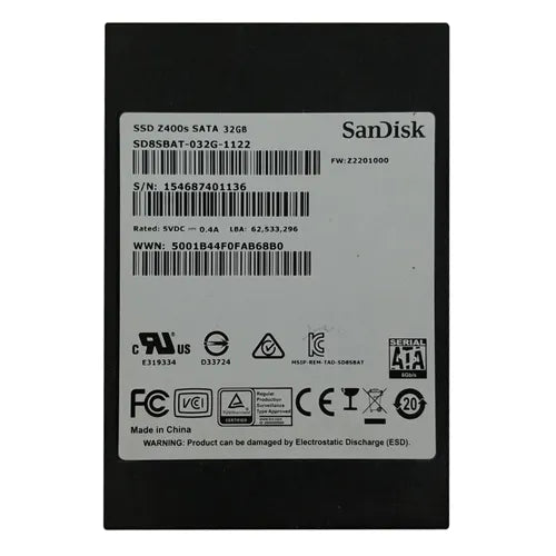 SD8SBAT-032G-1122 SanDisk Z400s Series 32GB SATA 6Gb/s 2.5-Inch Solid State Drive