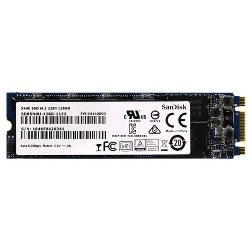 SD8SN8U-128G-1122 SanDisk X400 Series 128GB SATA 6Gb/s M.2 2280 Solid State Drive