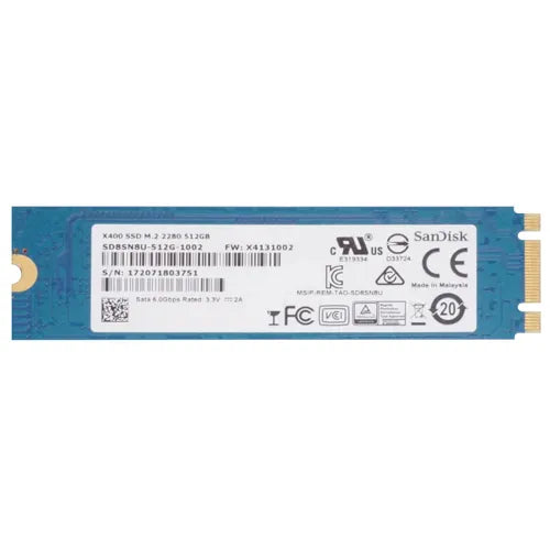 SD8SN8U-512G-1002 SanDisk X400 Series 512GB SATA 6Gb/s M.2 2280 Solid State Drive
