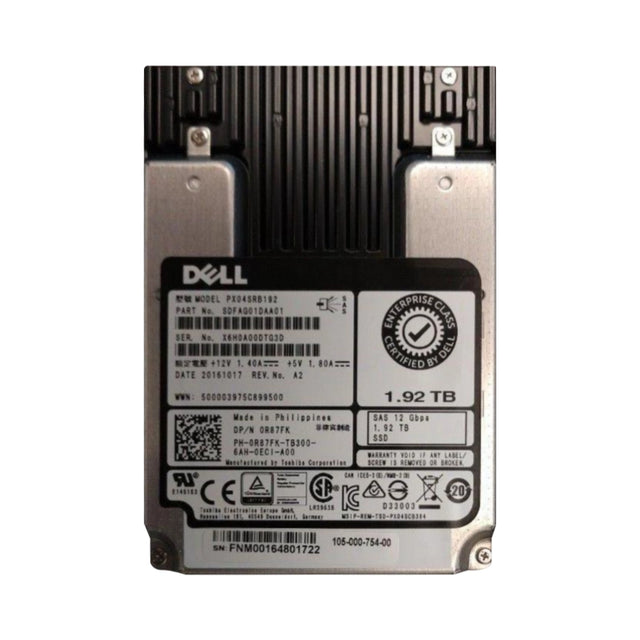 SDFAG01DAA01-Toshiba 1.92TB 2.5 inch MLC 12Gb/s SAS SSD