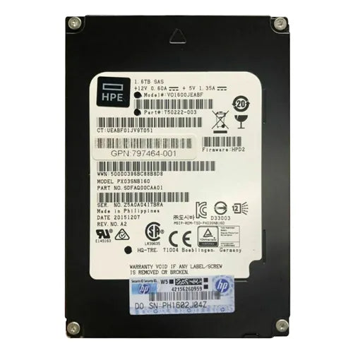 SDFAQ00CAA01 Toshiba PX03SN Series 1.6TB Multi-Level-Cell SAS 12Gb/s NAND Flash Read Intensive 2.5-Inch Enterprise Solid State Drive