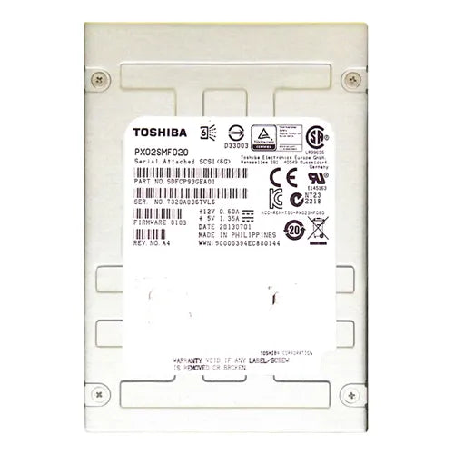 SDFCP93GEA01 Toshiba 200GB Multi-Level Cell SAS 12Gb/s NAND Flash 2.5-Inch Solid State Drive