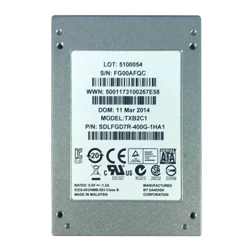 SDLFGD7R-400G-1HA1 SanDisk CloudSpeed 1000E 400GB Multi-Level Cell SATA 6Gb/s 2.5-Inch Solid State Drive