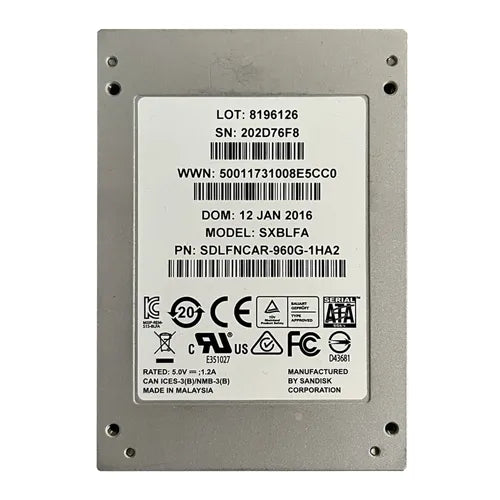 SDLFNCAR-960G-1HA2 SanDisk CloudSpeed Eco 960GB Multi-Level Cell SATA 6Gb/s 2.5-Inch Solid State Drive