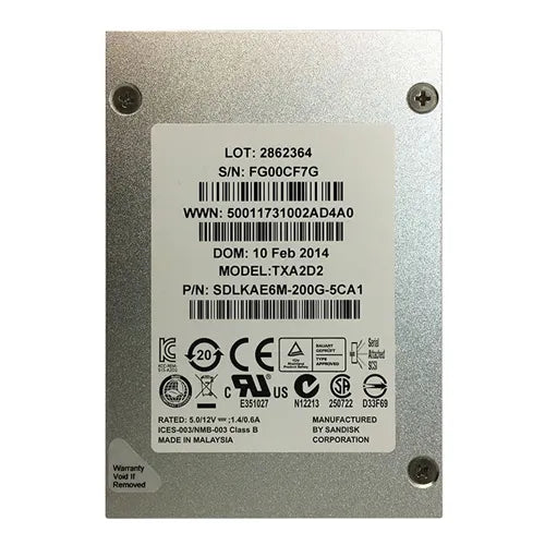 SDLKAE6M-200G-5CA1 SanDisk 200GB Multi-Level Cell SAS 6Gb/s 2.5-Inch Solid State Drive