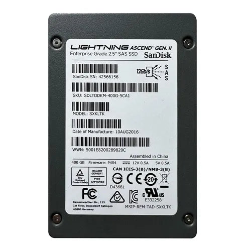 SDLTODKM-400G-5CA1 SanDisk Lightning Ascend Gen II 400GB SAS 12Gb/s 2.5-Inch Solid State Drive