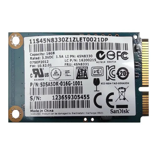 SDSA5DK-016G-1001 SanDisk U100 16GB Multi-level Cell SATA 6Gb/s mSATA Solid State Drive