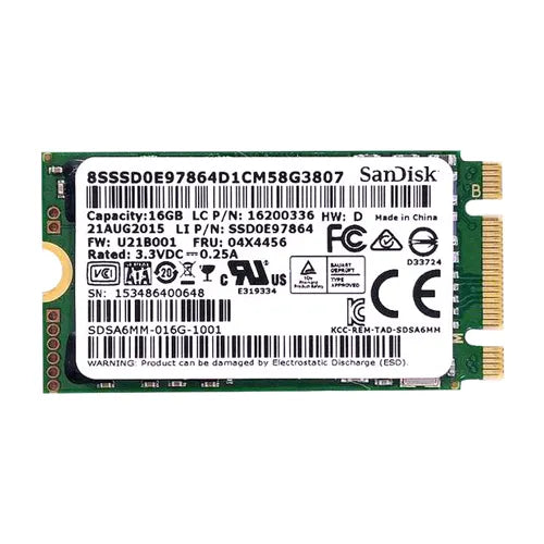 SDSA6MM-016G SanDisk 16GB SATA 6Gb/s M.2 2242 Solid State Drive