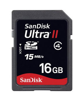 SanDisk - SDSDH-016G-E11 - 16GB Class 4 Ultra II SDHC Flash Memory Card