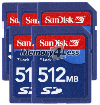 SanDisk - SDSDJ-512-5PK - 512MB Secure Digital (SD) Flash Memory Card (5-Pack)