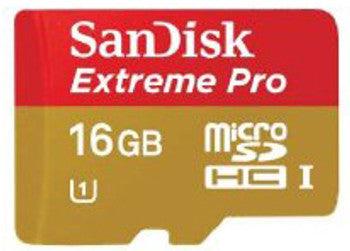 SanDisk - SDSDQXP-016G - Extreme Pro 16GB Class 10 microSDHC UHS-I Flash Memory Card