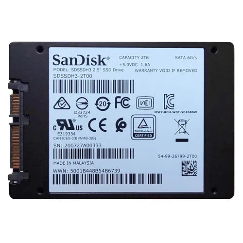 SDSSDH3-2T00-G25 SanDisk Ultra 3D 2TB SATA 6Gb/s 2.5-Inch Solid State Drive