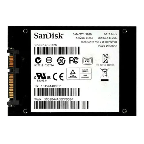 SDSSDRC032G SanDisk ReadyCache 32GB Multi-Level Cell SATA 6Gb/s 2.5-Inch Solid State Drive