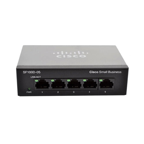 SF100D-05-AU Cisco Small Business 100 Series SF100D-05 5 x Ports 10/100Base-T Layer 2 Unmanaged Fast Ethernet Network Switch