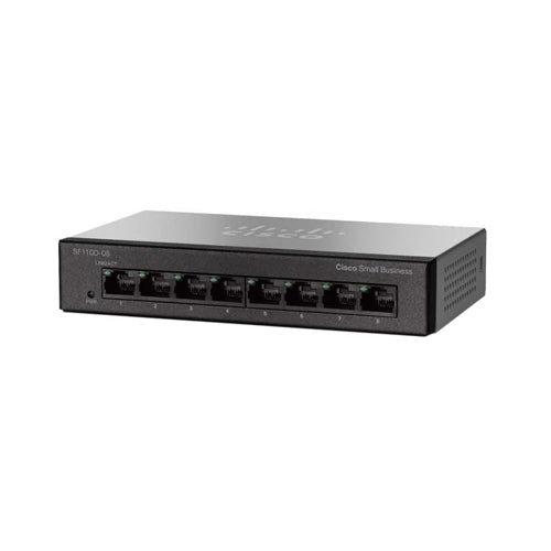 SF110D-08-UK Cisco Small Business 110 Series SF110D-08 8 x Ports 10/100Base-T Unmanaged Fast Ethernet Network Switch
