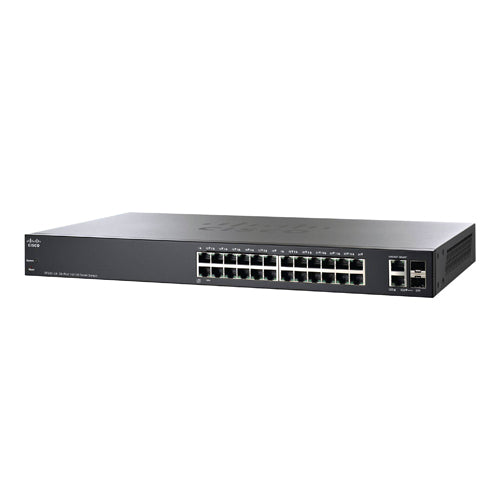 SF220-24-K9-NA-RF Cisco Small Business 220 Series SF220-24 24 x Ports 10/100Base-T + 2 x Ports Combo SFP Layer 2 Managed Fast Ethernet Network Switch