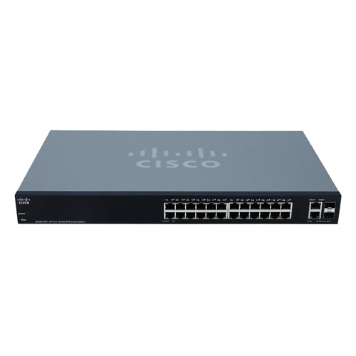 SF220-24P-K9 Cisco Small Business 220 Series SF220-24P 24 x Ports PoE+ 10/100Base-T + 2 x RJ-45/SFP Ports Layer 2 Managed Rack-mountable Fast Ethernet Network Switch