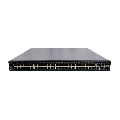 SF300-48PP-K9NA-RF Cisco Small Business 300 Series SF300-48PP 48 x Ports PoE+ 10/100Base-T + 2 x Ports SFP + 2 x Ports Combo SFP (Mini-GBIC) Layer 3 Managed Fast Ethernet Network Switch
