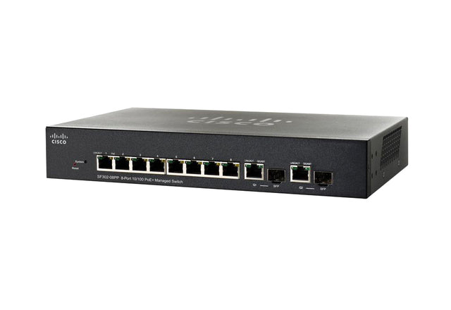 SF302-08PP-K9-NA - Cisco Small Business 300 8-Ports PoE+ FE Switch