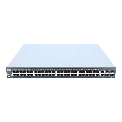 SF500-48P-K9-NA Cisco Small Business 500 Series 48 x RJ-45 Ports PoE 10/100Base-TX + 2 x Combo Gigabit SFP Ports + 2 x SFP Ports Layer 3 Managed Rack-mountable Stackable Fast Ethernet Network Switch