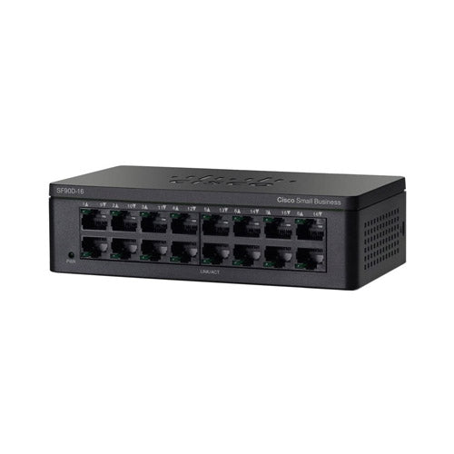 SF90D-16-SG Cisco 90 Series SF90D-16 16 x Ports 10/100Base-T Unmanaged Fast Ethernet Network Switch