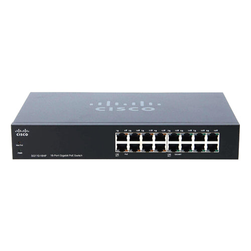 SG110-16HP-AU Cisco Small Business 110 Series SG110-16HP 16 x Ports PoE 10/100/1000Base-T Unmanaged Gigabit Ethernet Network Switch