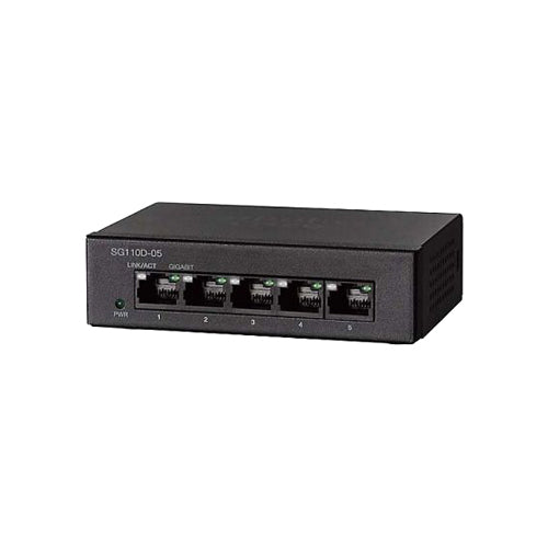 SG110D-05-AU Cisco Small Business 110 Series SG110D-05 5 x Ports 10/100/1000Base-T Unmanaged Gigabit Ethernet Network Switch
