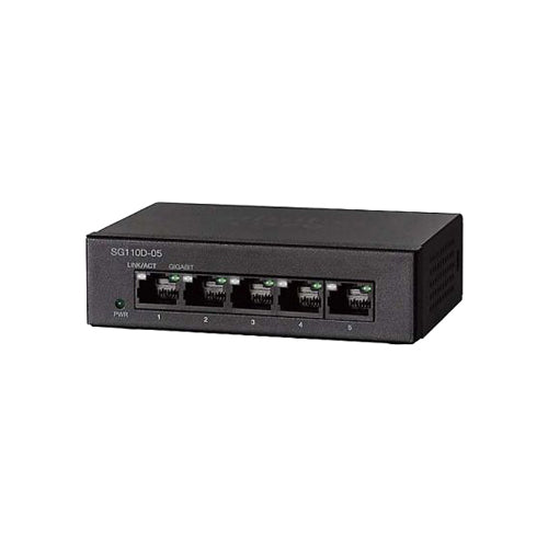 SG110D-05-UK Cisco Small Business 110 Series SG110D-05 5 x Ports 10/100/1000Base-T Unmanaged Gigabit Ethernet Network Switch