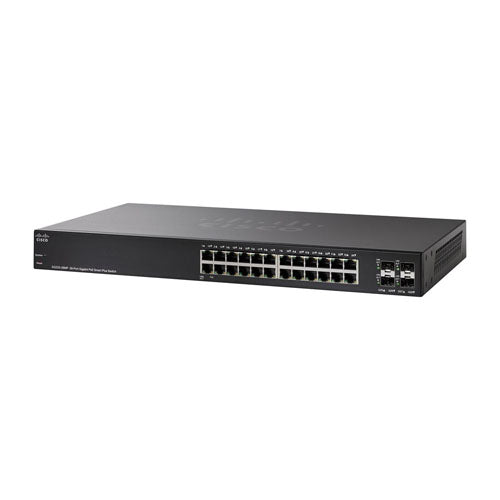 SG220-28MP-K9-EU Cisco Small Business 220 Series SG220-28MP 24 x Ports PoE+ 10/100/1000Base-T + 4 x Ports SFP Rack-Mountable Layer 2 Managed Gigabit Ethernet Network Switch