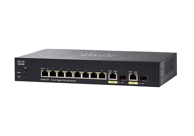 SG250-10P-K9-NA-RF - Cisco Small Business 250 10-Ports PoE+ Switch
