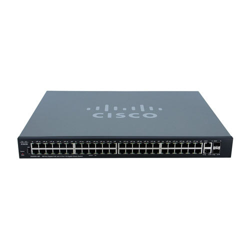 SG250X-48P-K9-NA Cisco Small Business 250 Series SG250X-48P 48 x Ports PoE+ 10/100/1000Base-T + 2 x Ports 10GBase-T + 2 x Ports SFP+ Rack-Mountable Layer 2 Managed Gigabit Ethernet Network Switch