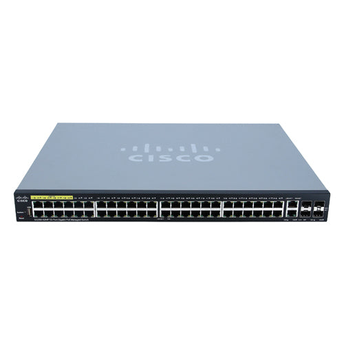 SG350-52MP Cisco Small Business 350 Series SG350-52MP 48 x Ports PoE+ 10/100/1000Base-T + 2 x Combo Gigabit SFP Ports + 2 x SFP Ports Layer 3 Managed Rack-mountable Gigabit Ethernet Network Switch