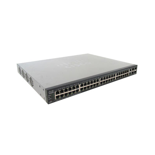 SG500-52MP-K9G5-RF Cisco 500 SG500-52MP 48 x Ports PoE+ 10/100/1000Base-T + 2 x Ports Combo SFP + 2 x Ports SFP Layer 3 Managed Stackable Gigabit Ethernet Network Switch