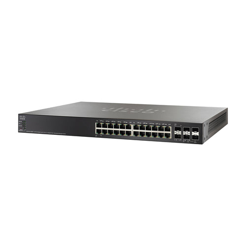 SG500X24MPPK9NA-RF Cisco 500X SG500X-24MPP 24 x Ports PoE+ 1000Base-T + 4 x Ports SFP+ + 2 x Ports SFP Layer 3 Managed 1U Rack-Mountable Gigabit Ethernet Network Switch