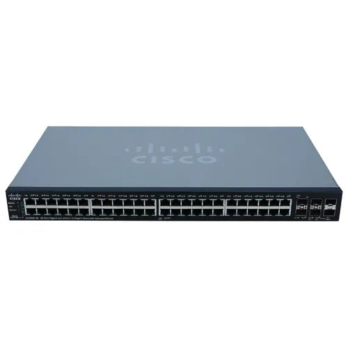 SG500X48K9 Cisco SG500X 48-Ports 10/100/1000 RJ-45 with 4x 10 Gigabit SFP+ Ports Manageable Stackable Layer3 Rack-mountable Gigabit Ethernet Switch
