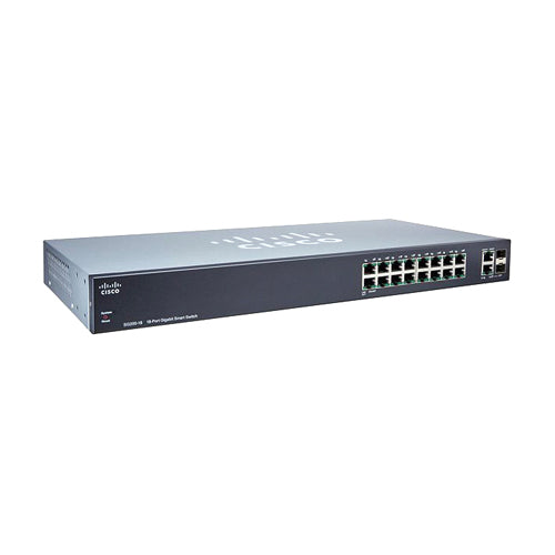 SLM2016T-NA-RF Cisco 200 SG200-18 16 x Ports 10/100/1000Base-T + 2 x Ports Combo SFP (mini-GBIC) Layer 2 Managed 1U Rack-Mountable Gigabit Ethernet Smart Network Switch