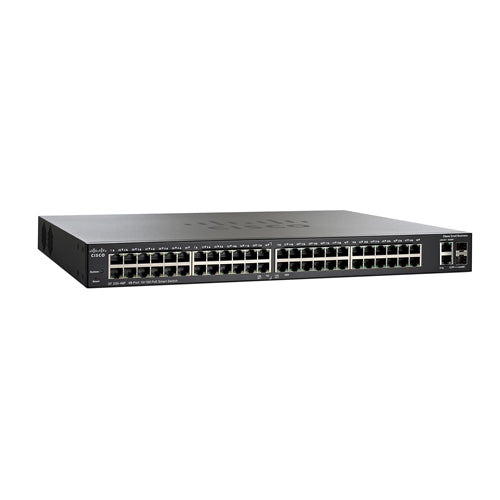 SLM248PT-AU Cisco Small Business 200 Series SF200-48P 48 x Ports PoE 10/100Base-T + 2 x Ports Combo SFP (mini-GBIC) Rack-Mountable Layer 2 Managed Fast Ethernet Network Switch