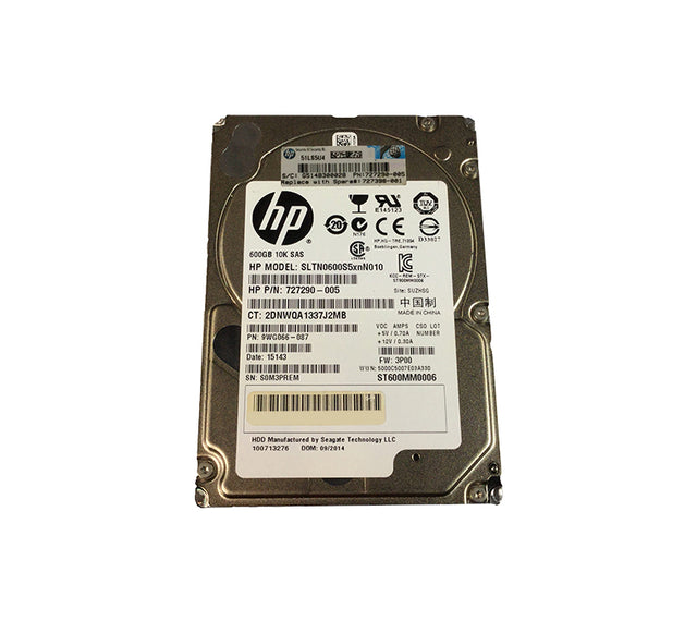 SLTN0600S5xnN010 HP 600GB 10000RPM SAS 6Gb/s SFF 2.5-inch Hard Drive with Tray for StoreServ 7000
