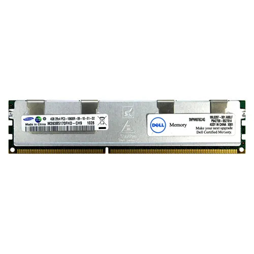 SNPNN876C/4G Dell 4GB DDR3-1333MHz PC3-10600 ECC Registered RDIMM CL9 2Rx4 1.5V 240-Pin Memory Module