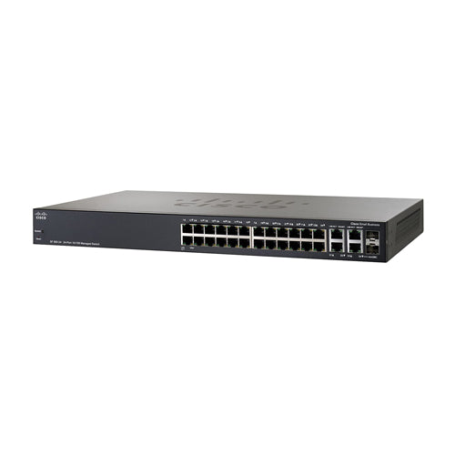 SRW224G4-K9-EU Cisco Small Business 300 Series SF300-24 24 x Ports 10/100Base-TX + 2 x GE RJ-45 Ports + 2 x Combo SFP mini-GBIC Ports Managed Gigabit Ethernet Netwok Switch