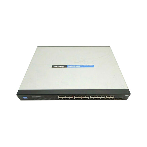 SRW224G4P-EU Cisco LinkSys SRW224G4P 24 x Ports PoE 10/100/1000Base-T + 2 x SFP Shared Ports + 2 x mini-GBIC Ports Layer 3 Managed 1U Rack-Mountable Gigabit Ethernet Network Switch