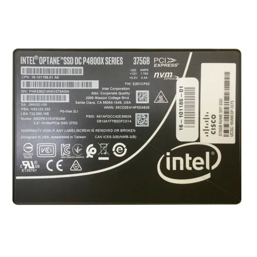SSDPE21K375GAK Intel Optane P4800X 375GB PCI Express NVMe 3.0 x4 2.5-Inch Solid State Drive
