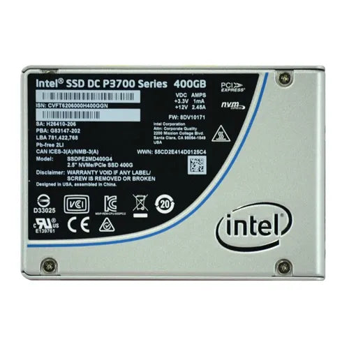 SSDPE2MD400G4 Intel S3700 400GB Multi-Level Cell SATA 6Gb/s Solid State Drive