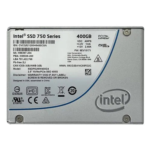 SSDPE2MW400G4R5 Intel 750 400GB Multi-Level Cell PCI Express 3.0 x4 NVMe U.2 2.5-Inch Solid State Drive
