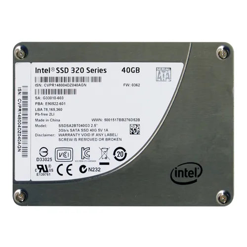 SSDSA2BT040G301 Intel 320 40GB Multi-Level Cell SATA 3Gb/s 2.5-Inch Solid State Drive