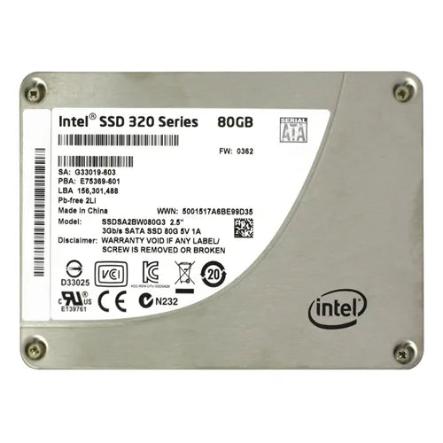 SSDSA2BW080G3 Intel 320 80GB Multi-Level Cell SATA 3Gb/s 2.5-Inch Solid State Drive