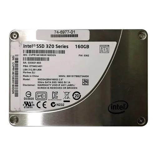 SSDSA2BW160G3 Intel 320 160GB Multi-Level Cell SATA 3Gb/s 2.5-Inch Solid State Drive