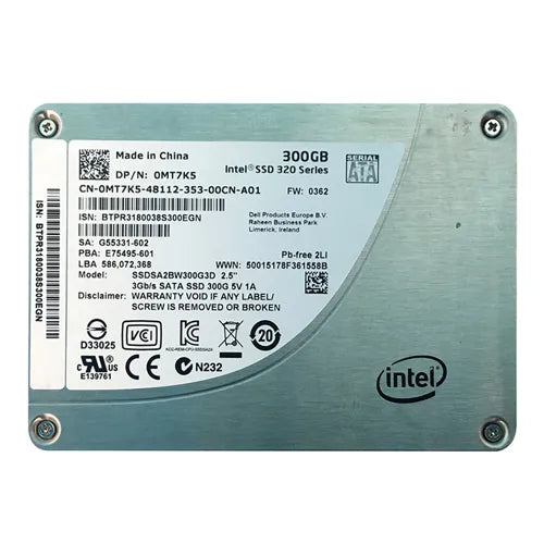 SSDSA2BW300G3D Intel 320 300GB Multi-Level-Cell SATA 3Gb/s NAND Flash 2.5-Inch Solid State Drive