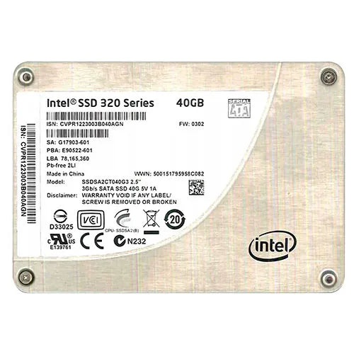 SSDSA2CT040G301 Intel 320 40GB Multi-Level Cell SATA 3Gb/s 2.5-Inch Solid State Drive