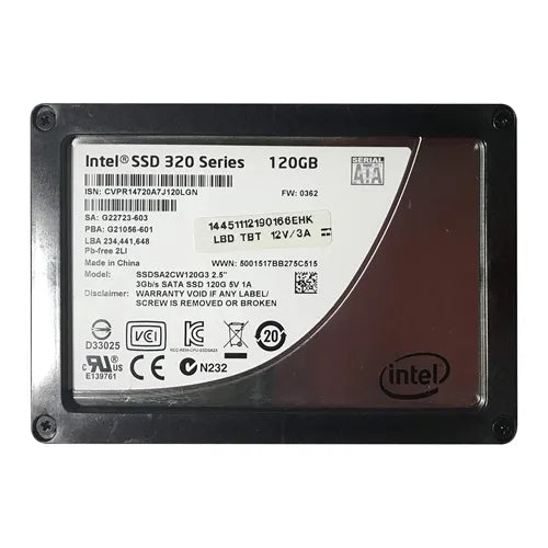 SSDSA2CW120G3B5 Intel 320 120GB Multi-Level Cell SATA 3Gb/s 2.5-Inch Solid State Drive